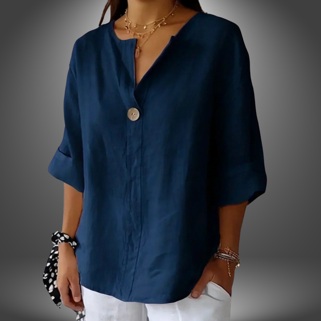Camicia in lino a maniche 3/4