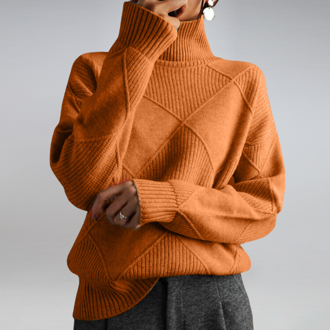 Maglione a rombi dolcevita