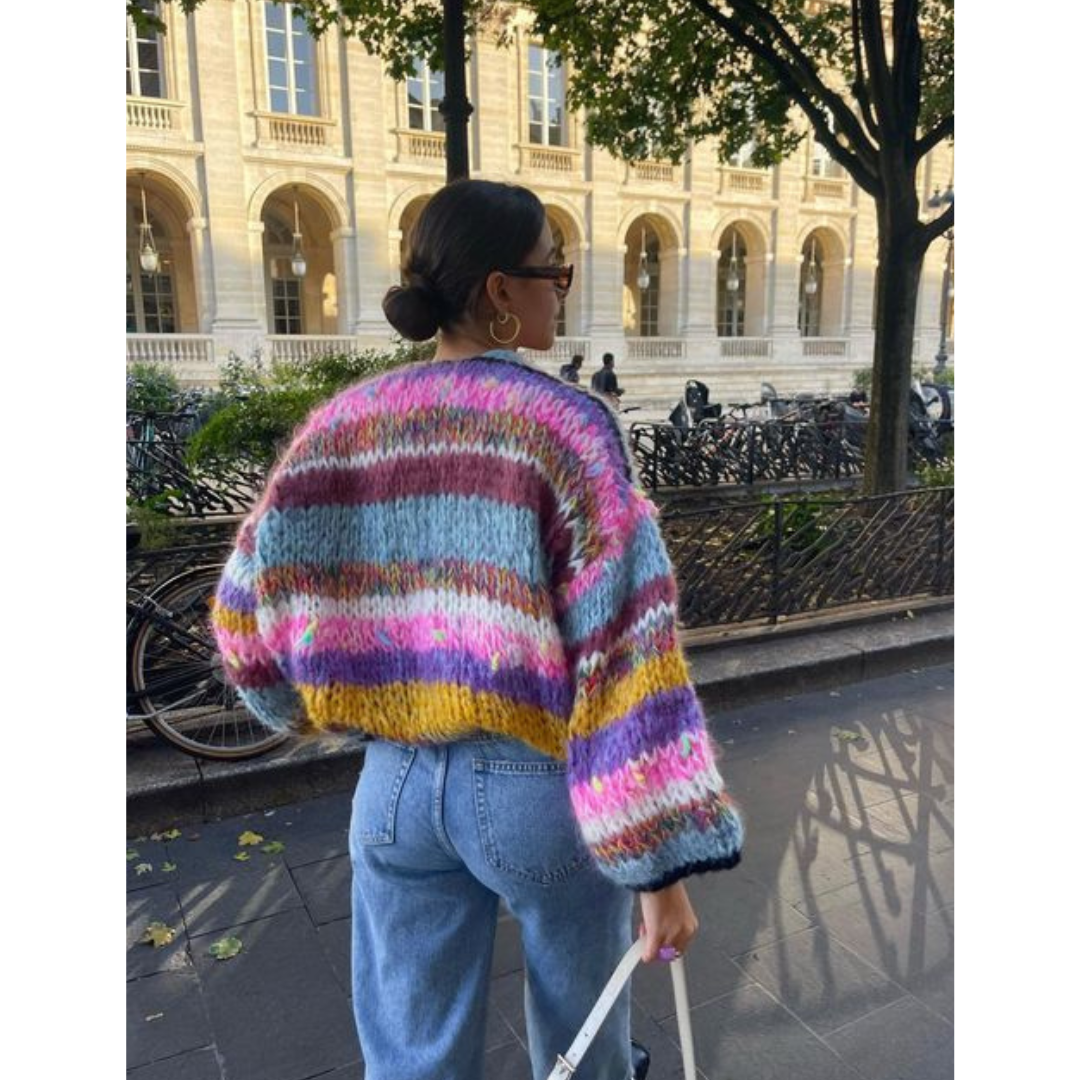 Cardigan Colorato a Maglia Grossa | Multicolore | Caldo e Oversize