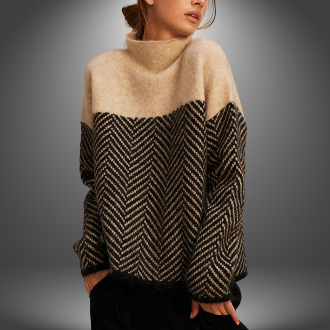 Maglione spina di pesce oversize