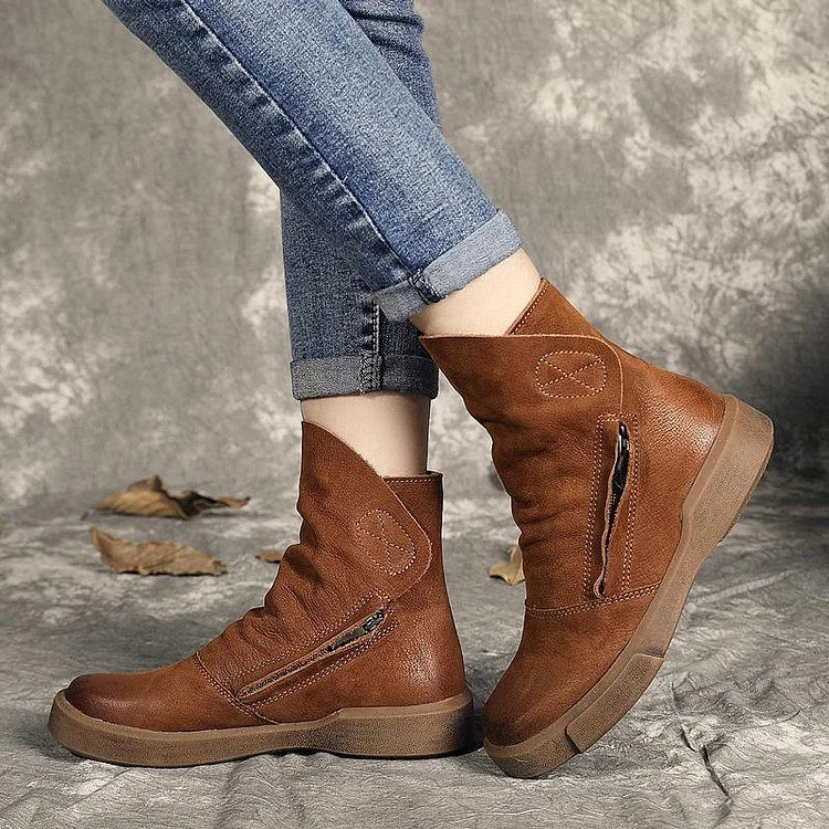 Stivaletti Marroni con Zip