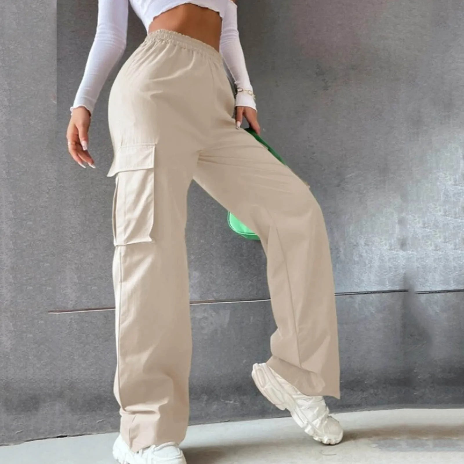 Pantaloni Cargo a Gamba Larga | Stile Streetwear e Comfort Casual