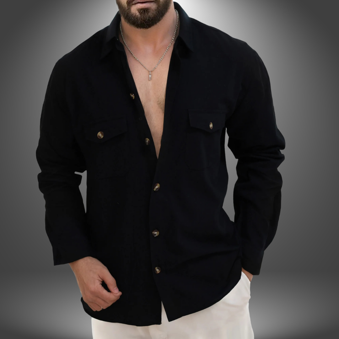 Camicia Uomo Cotone con Tasche