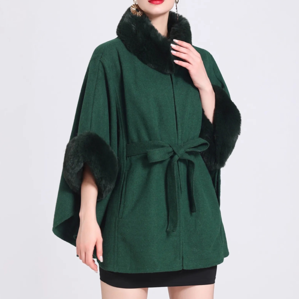 Mantella Donna | Eco-Pelliccia Morbida | Elegante e Calda