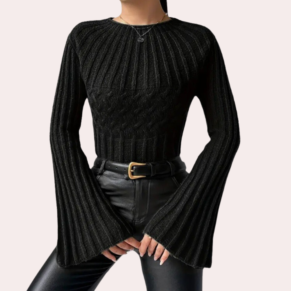 Maglione a Coste | Maniche a Campana | Elegante e Sofisticato