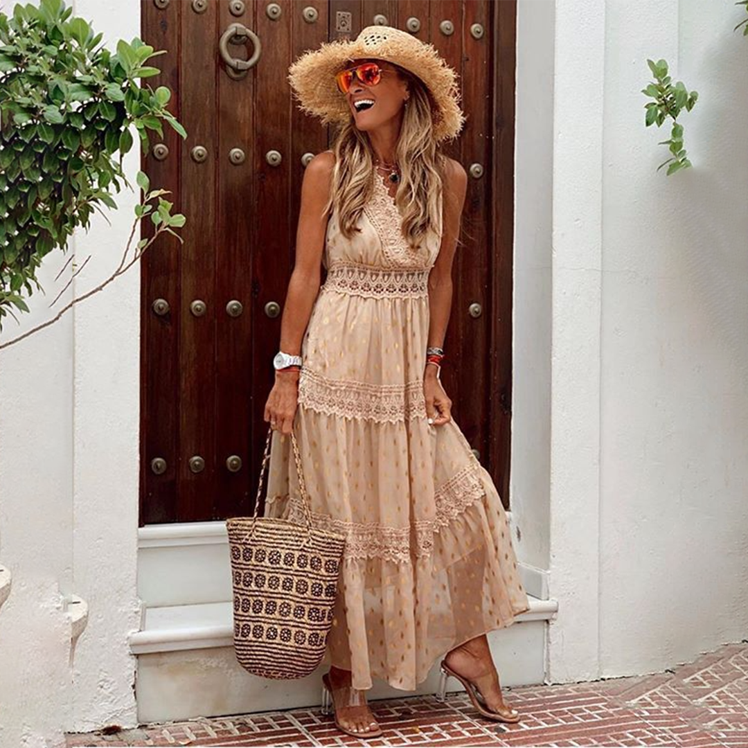 Maxi Abito Boho | Romantico | Pizzo e Dettagli Traforati