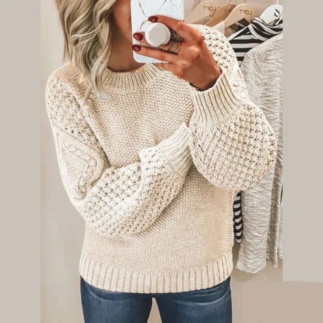 Maglione in Maglia Spessa | Maniche a Nido d'Ape | Morbido e Caldo
