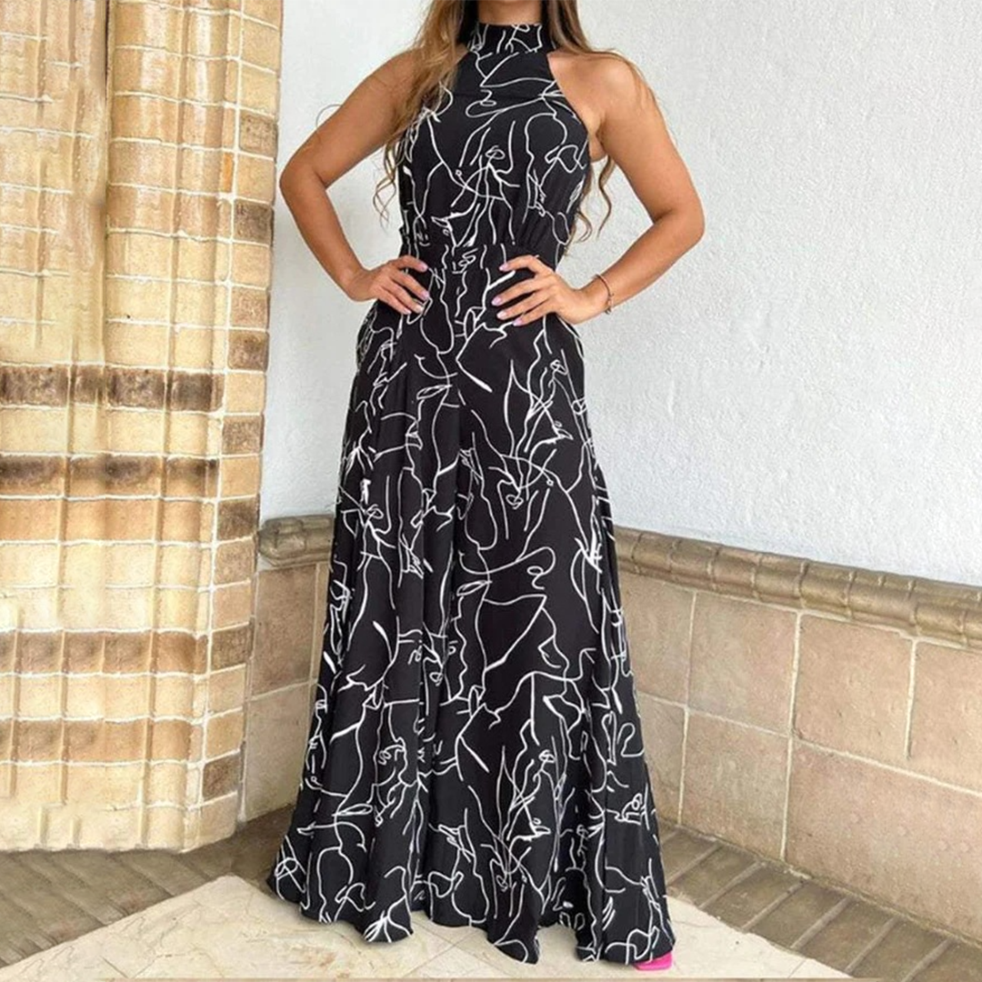 Halter Maxi Dress | Elegant Print | Flowing & Chic