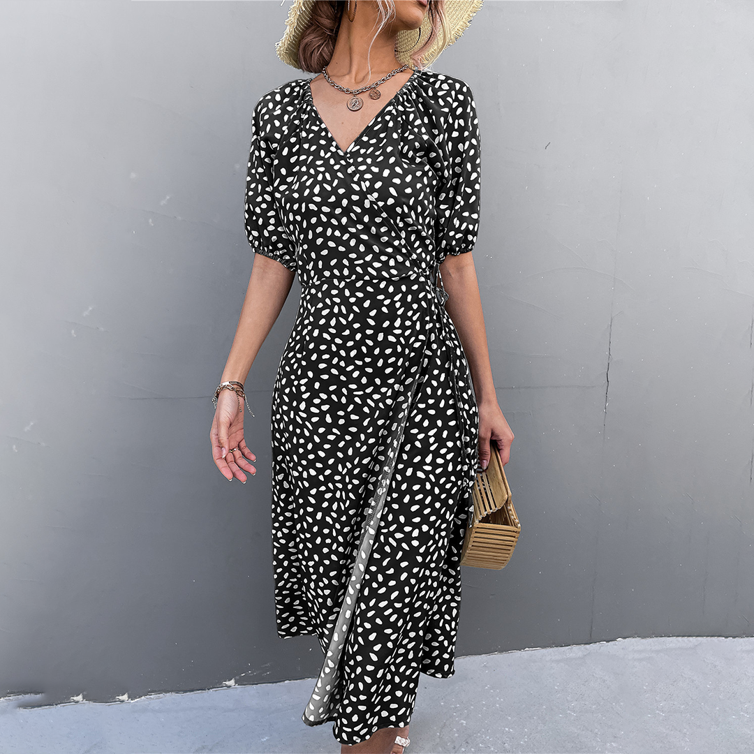 Abito Midi a Pois | Elegante & Flowy | Perfetto per l’Estate