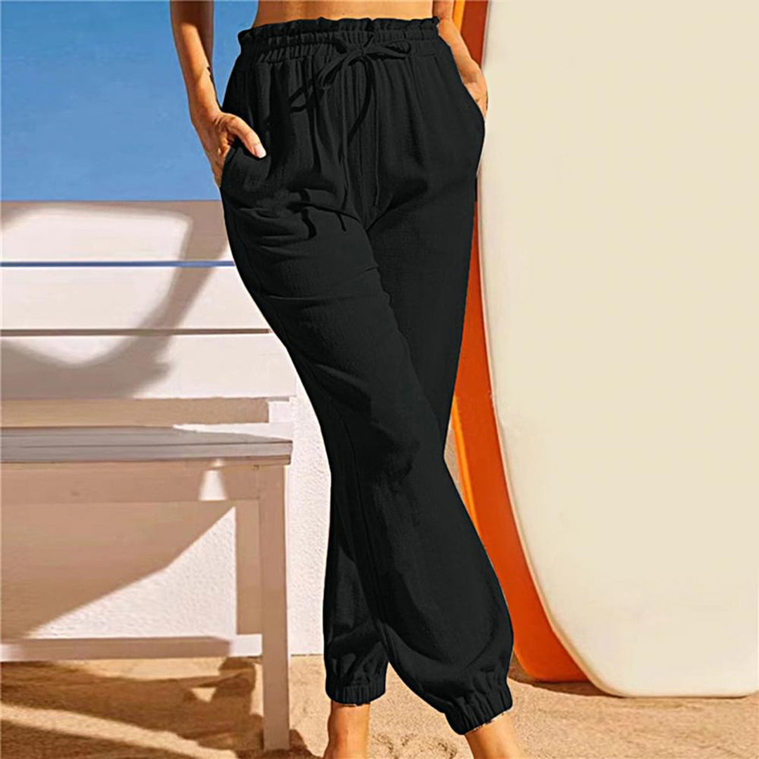 Pantaloni Jogger in Lino | Vita Elasticizzata | Look Fresco e Casual