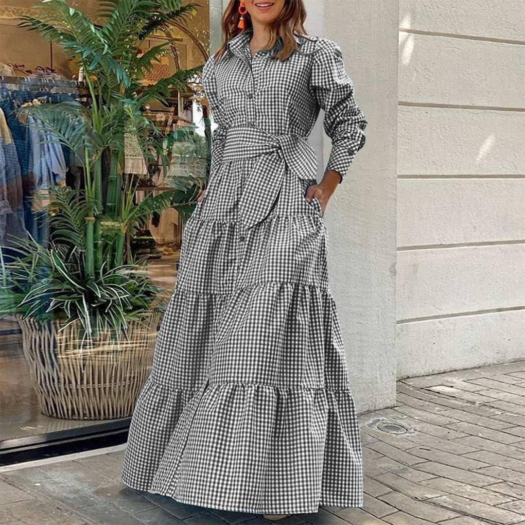 Maxi Dress Camicia | Gonna a Balze | Elegante e Raffinato