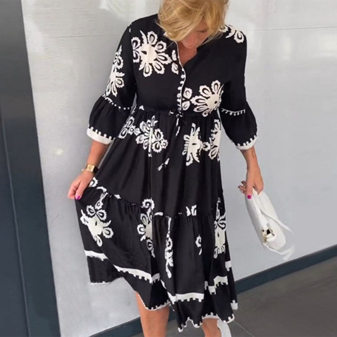 Abito Midi Ricamato | Elegante & Boho | Stile Casual Chic