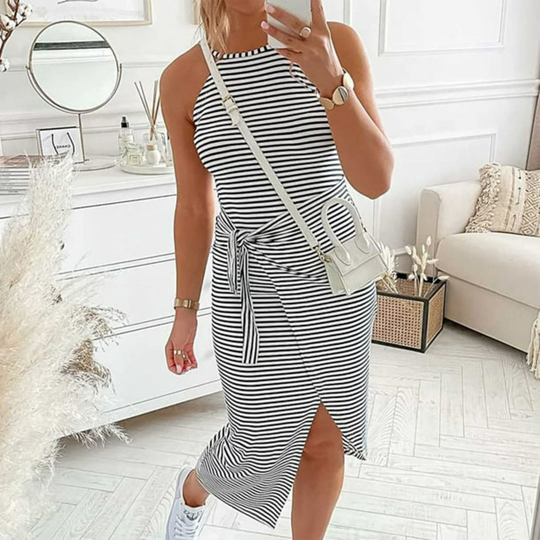 Abito Midi a Righe | Aderente | Casual & Chic