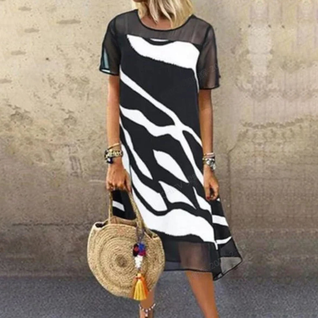 Abito Midi con Stampa Astratta | Casual | Comodo & Chic