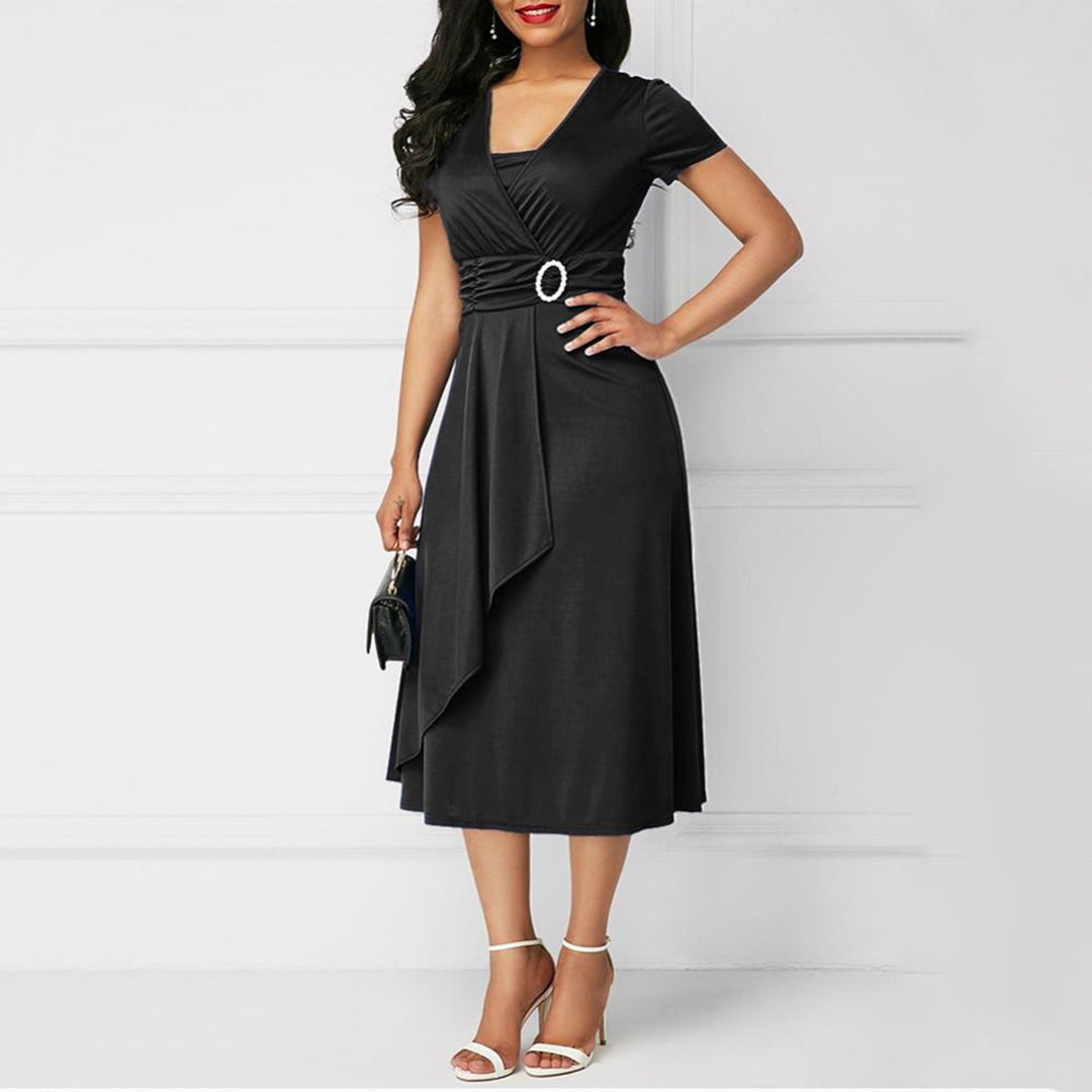 Abito Midi Elegante con Cintura | Raffinato | Femminile & Versatile