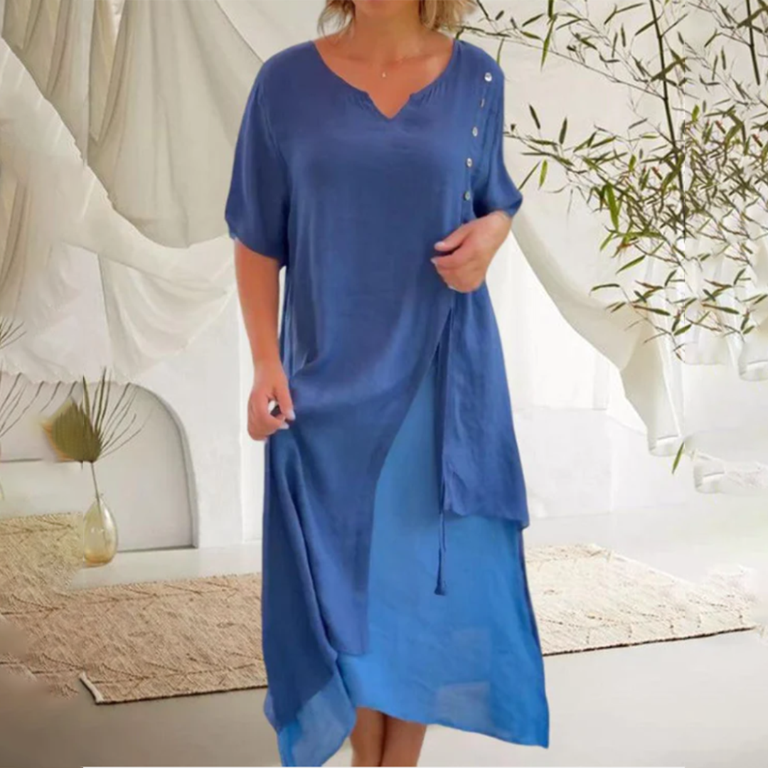 Abito Lungo Asimmetrico | Elegante & Versatile | Perfetto per Look Casual e Raffinati