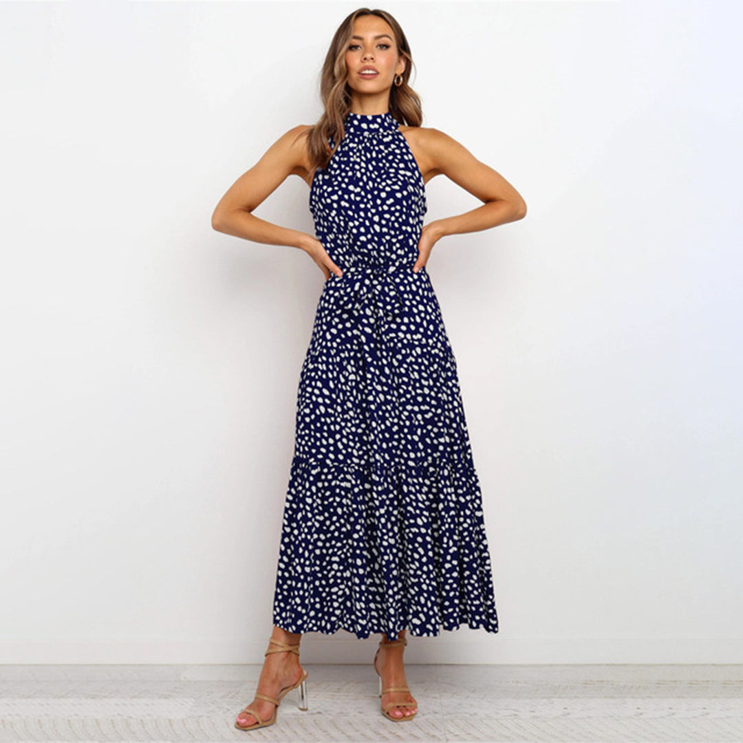 Abito Midi Senza Maniche con Pois | Tessuto Leggero | Elegante e Giocoso