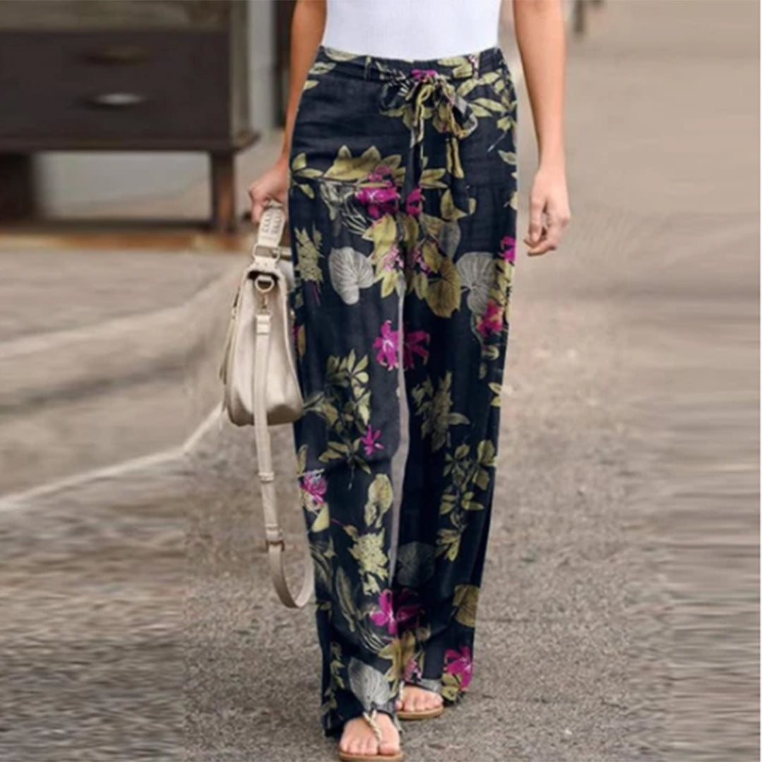 Pantaloni Floreali | Gamba Ampia & Vita Elasticizzata | Freschi e Femminili