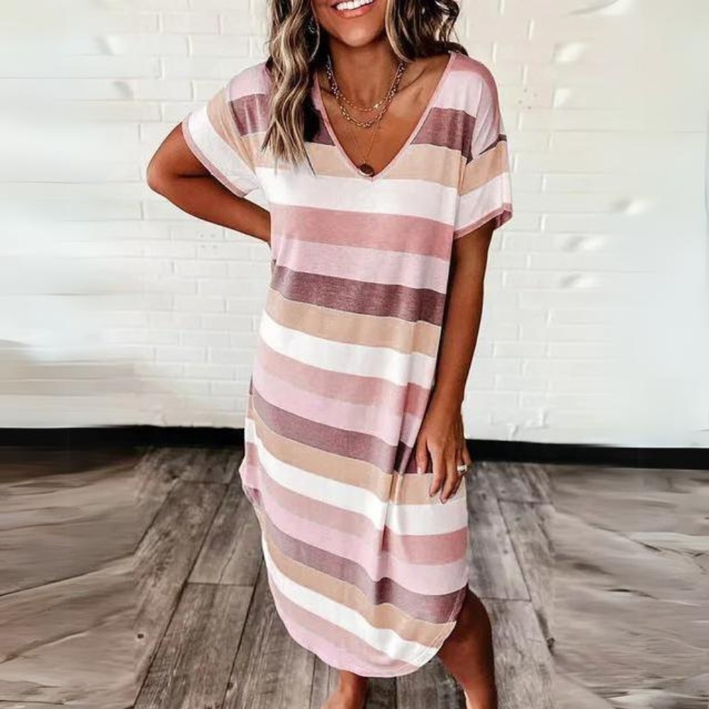 Vestito a Righe | Cotone e Poliestere | Casual e Colorato
