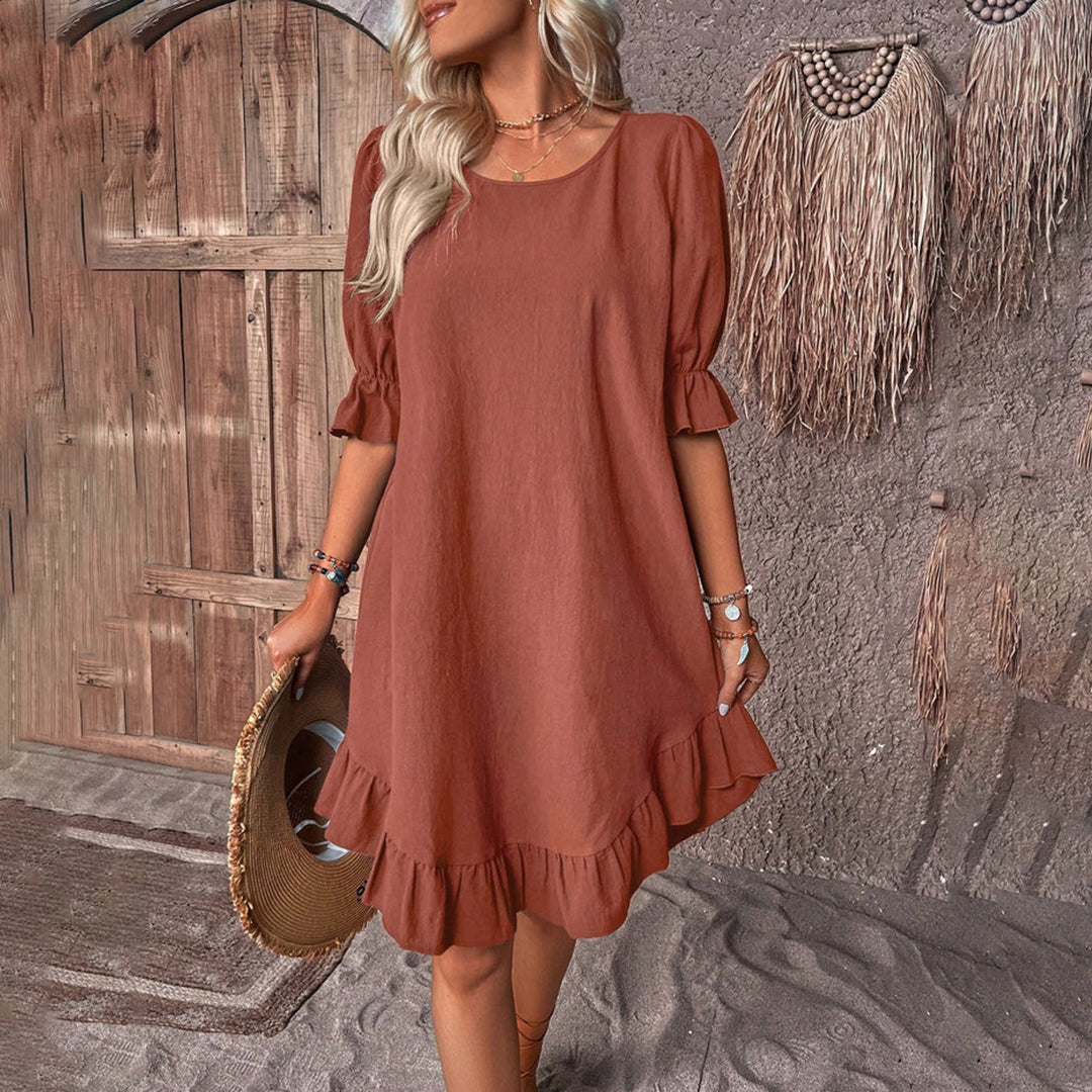 Mini Abito con Maniche a Sbuffo | Romantico & Versatile | Stile Casual Chic