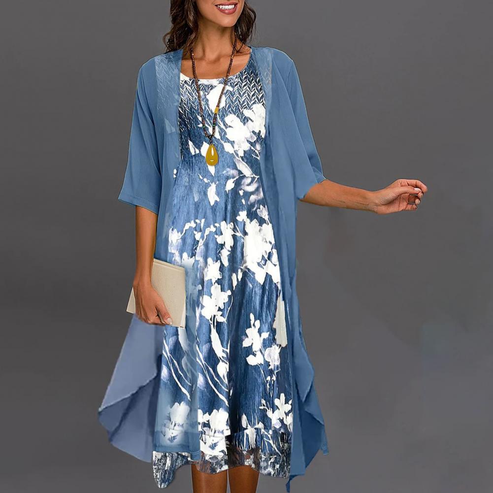 Completo Abito Floreale con Cardigan | Leggero e Elegante | Perfetto per l’Estate