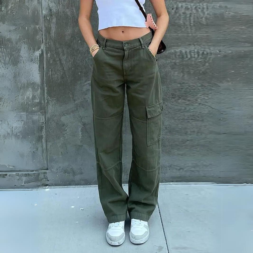 Pantaloni Cargo a Gamba Larga | Stile Urbano e Comfort Casual