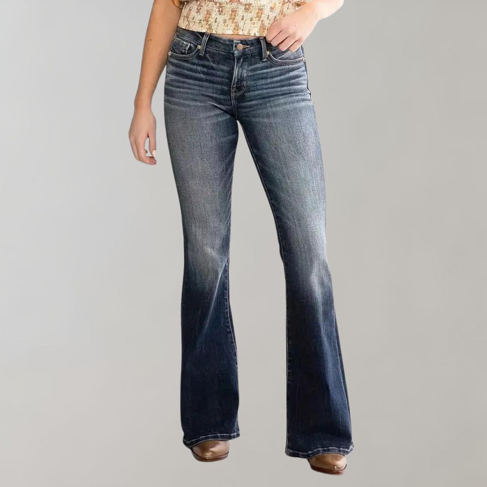 Jeans a Zampa | Denim Elasticizzato | Taglio Slim Svasato