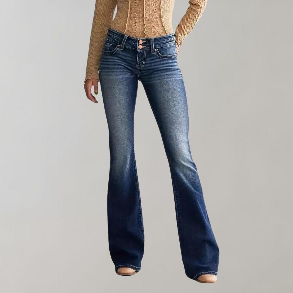 Jeans a Zampa | Denim Elasticizzato | Taglio Slim Svasato