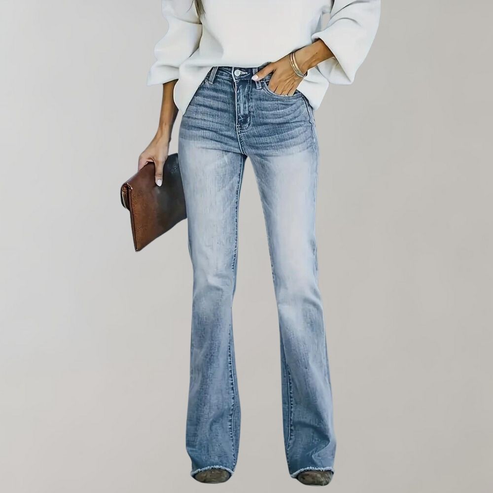 Jeans a Zampa High-Waist | Stile Vintage e Versatilità | Perfetto per un Look Trendy