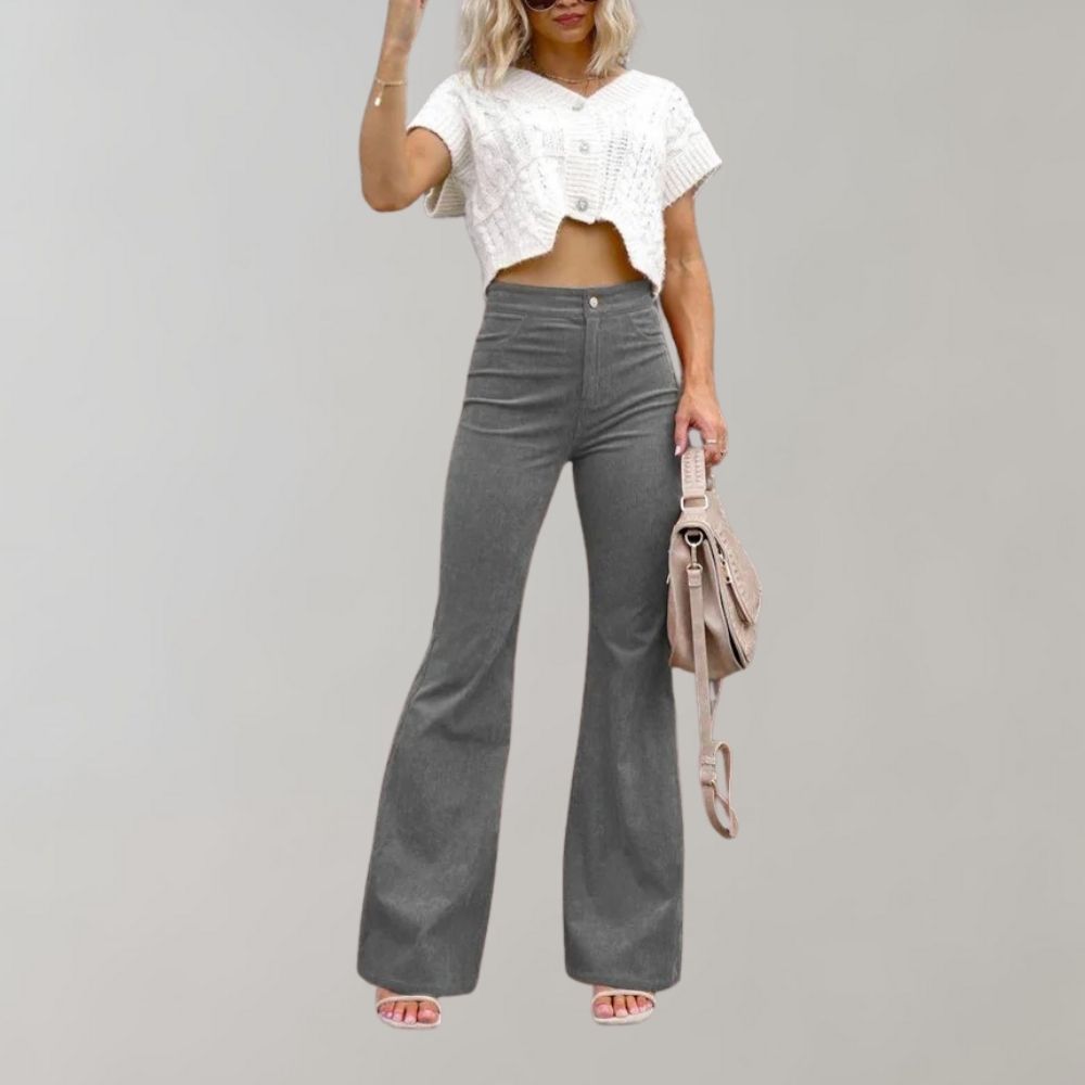 Pantaloni a Zampa | Vita Alta | Stile Vintage e Raffinato