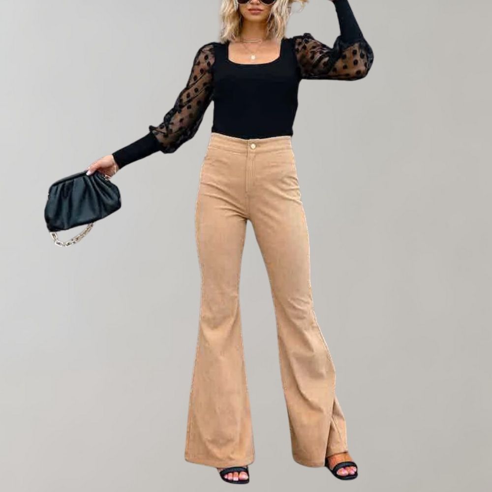 Pantaloni a Zampa | Vita Alta | Stile Vintage e Raffinato