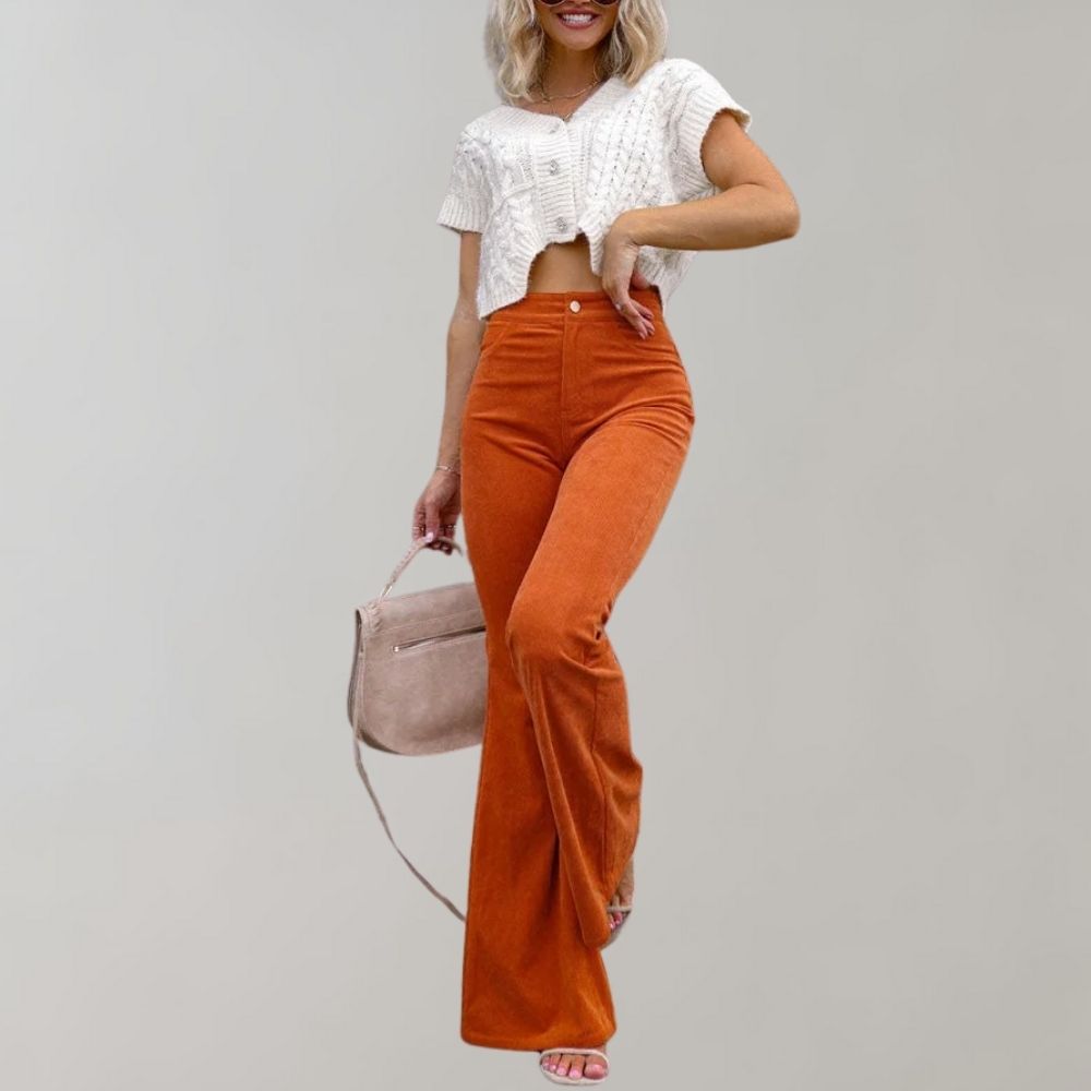 Pantaloni a Zampa | Vita Alta | Stile Vintage e Raffinato