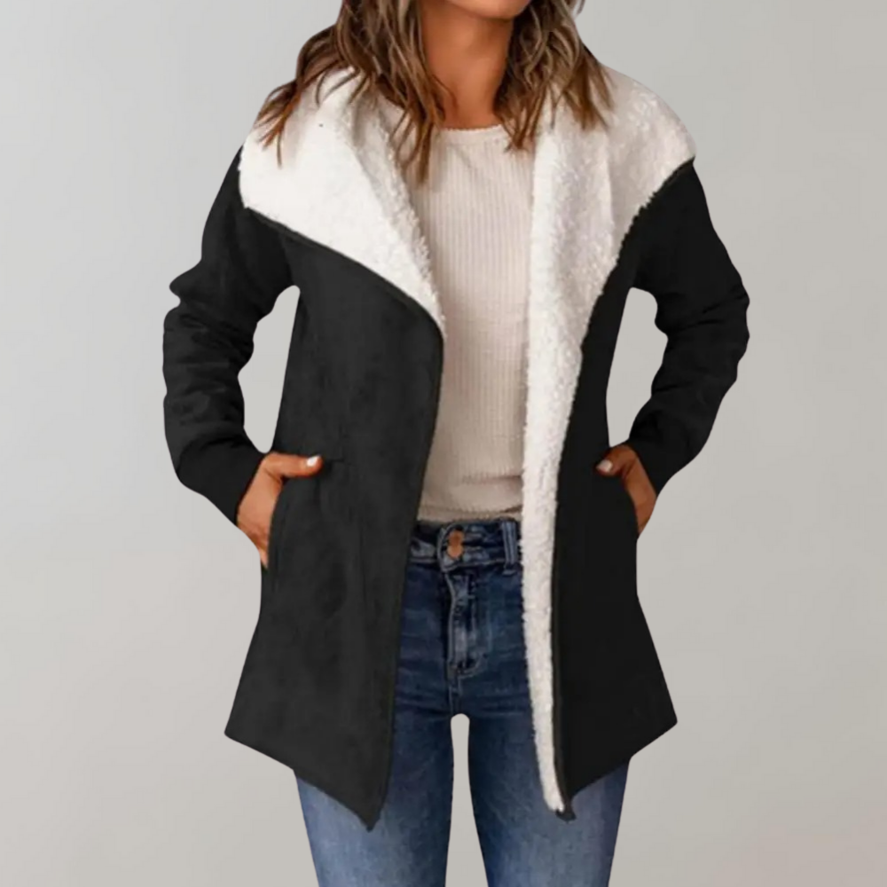 Cappotto Donna in Suede | Foderato in Pelliccia | Elegante e Caldo