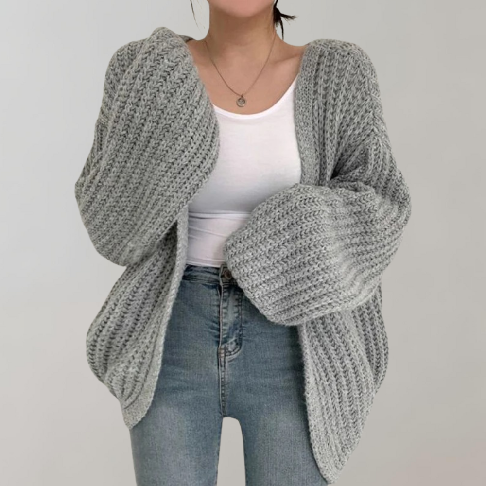 Cardigan Oversize a Maglia Grossa | Misto Lana | Morbido e Accogliente