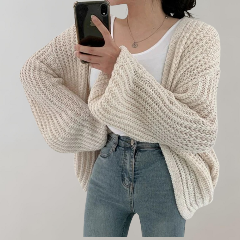 Cardigan Oversize a Maglia Grossa | Misto Lana | Morbido e Accogliente