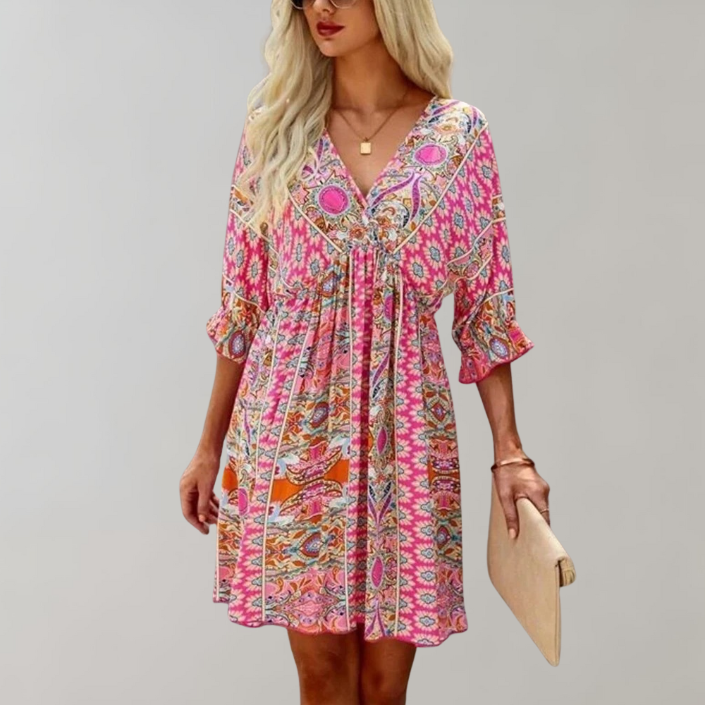 Mini Abito Boho | Stampa Floreale | Fresco e Femminile