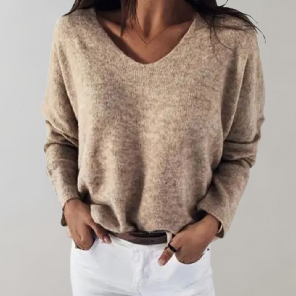 Maglione a Scollo V | Misto Cotone | Morbido e Femminile