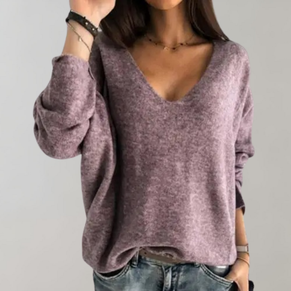 Maglione a Scollo V | Misto Cotone | Morbido e Femminile