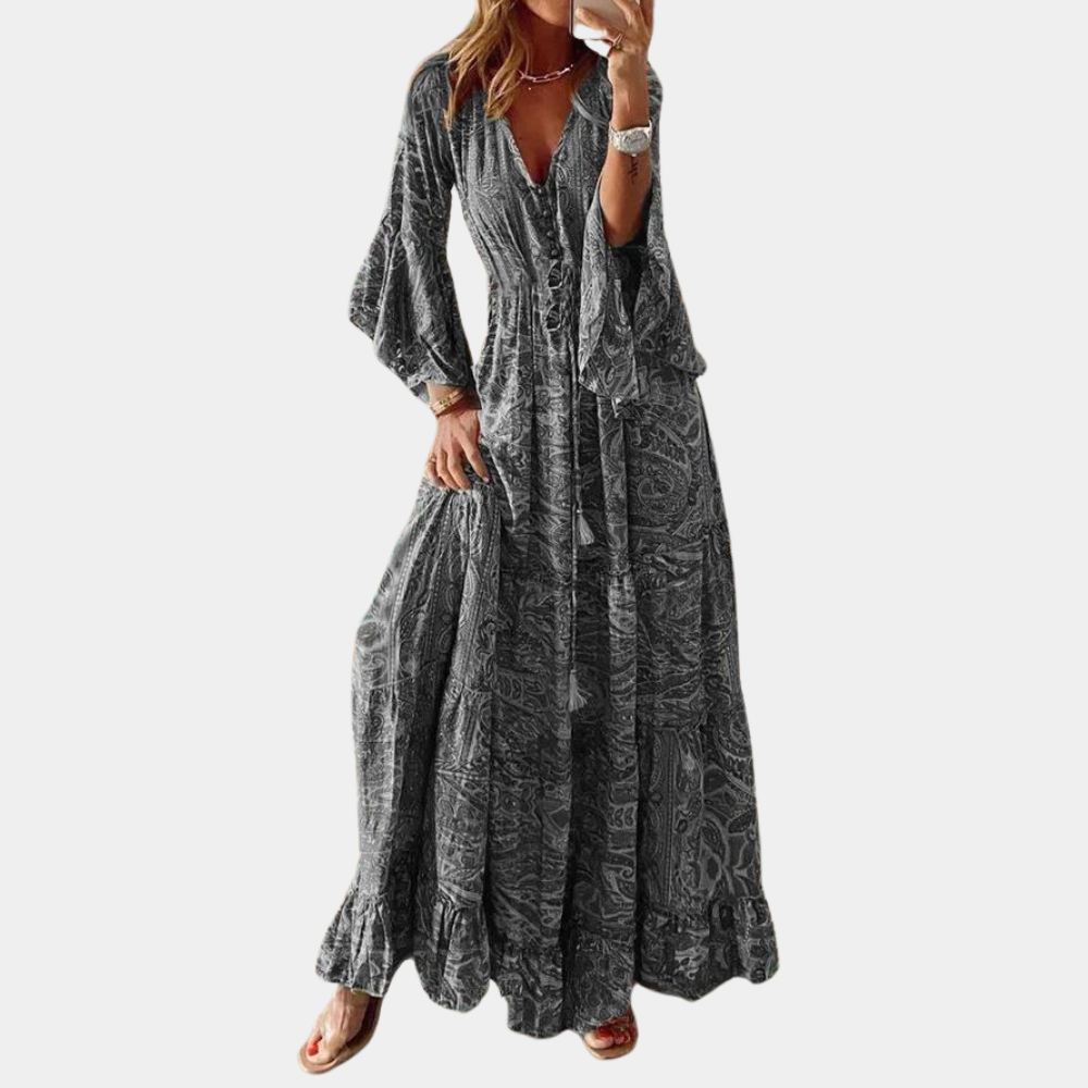 Maxi Abito Boho | Flowy & Chic | Stampa Elegante
