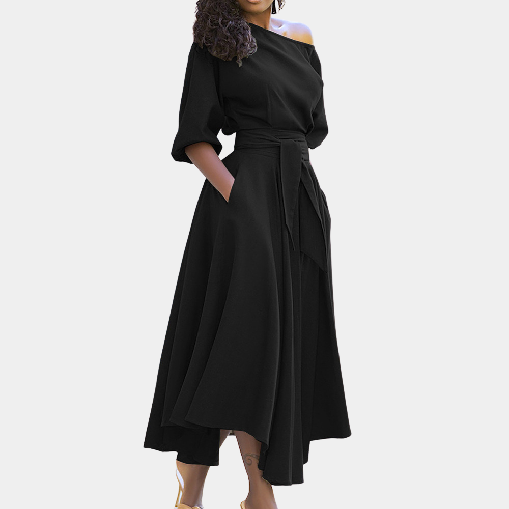 Abito Midi Monospalla | Elegante & Raffinato | Perfetto per Ogni Occasione