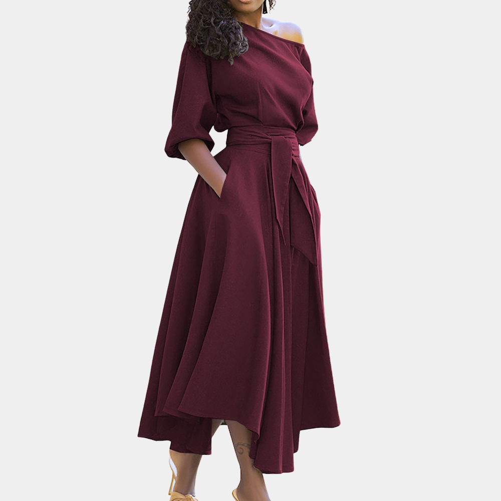 Abito Midi Monospalla | Elegante & Raffinato | Perfetto per Ogni Occasione