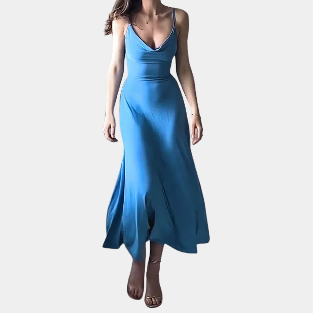 Maxi Dress con Scollo Drappeggiato | Elegante | Flowy & Sensuale