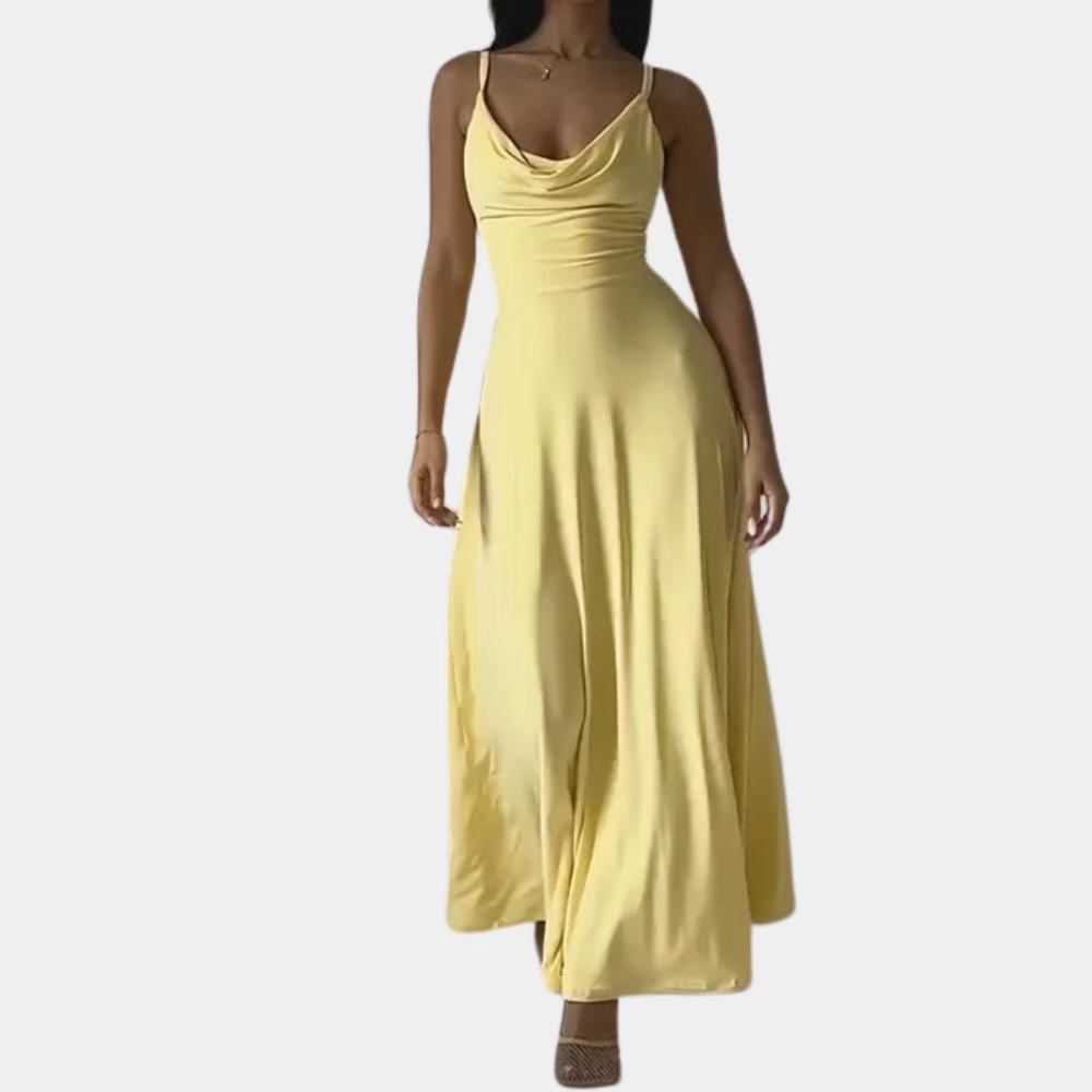 Maxi Dress con Scollo Drappeggiato | Elegante | Flowy & Sensuale