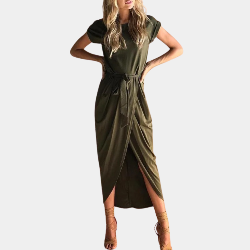 Abito Midi con Nodo | Casual Chic | Flowy & Femminile