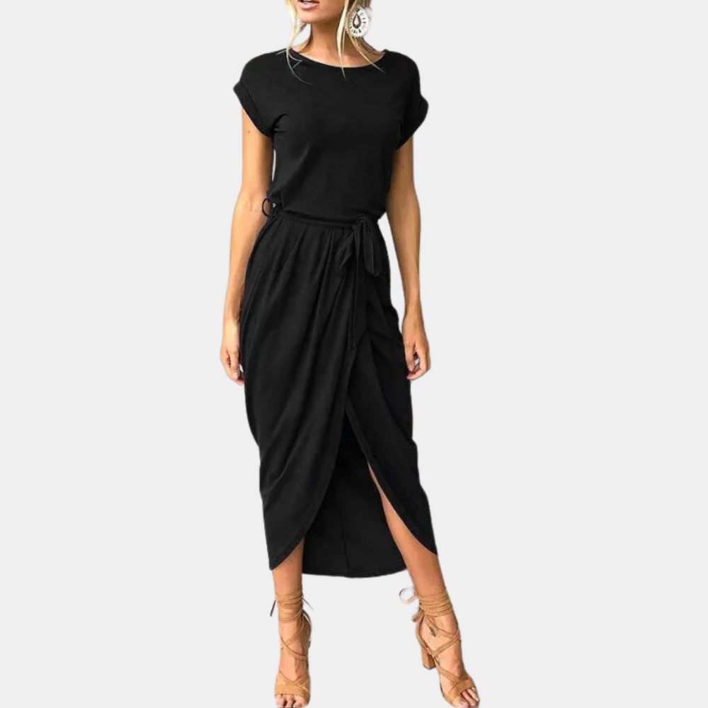 Abito Midi con Nodo | Casual Chic | Flowy & Femminile