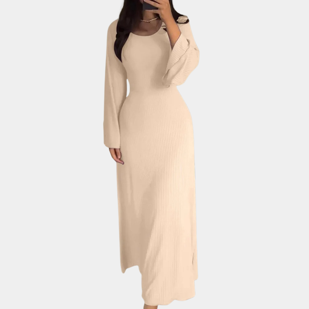Abito Lungo Minimal | Maniche Lunghe | Elegante e Versatile