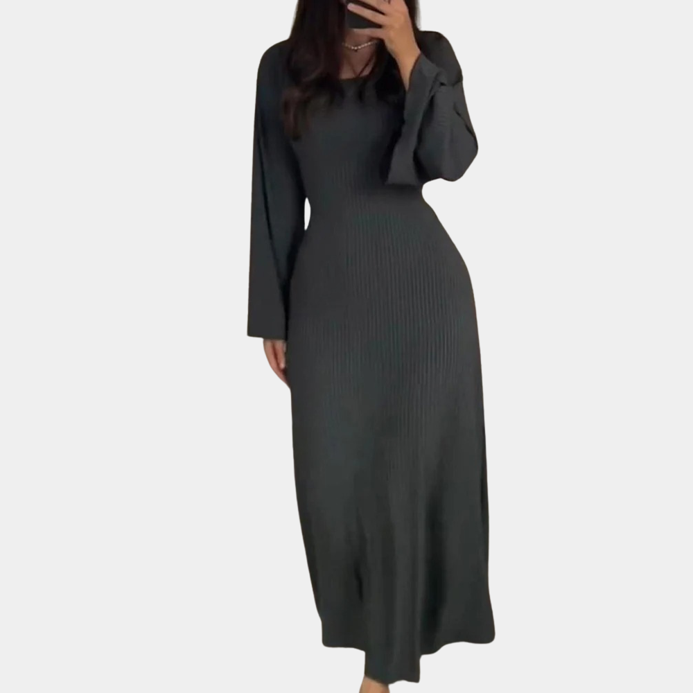 Abito Lungo Minimal | Maniche Lunghe | Elegante e Versatile