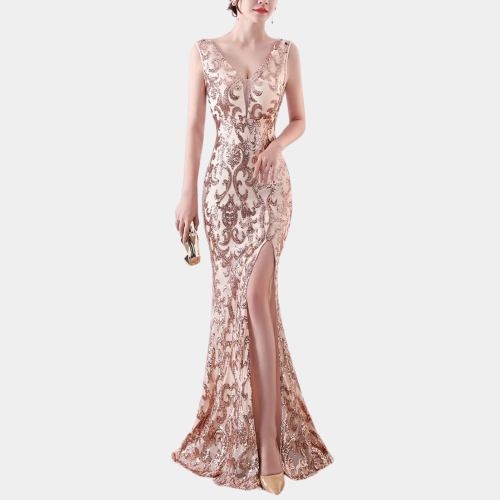 Abito Lungo con Paillettes | Elegante e Sensuale | Perfetto per Eventi Glamour