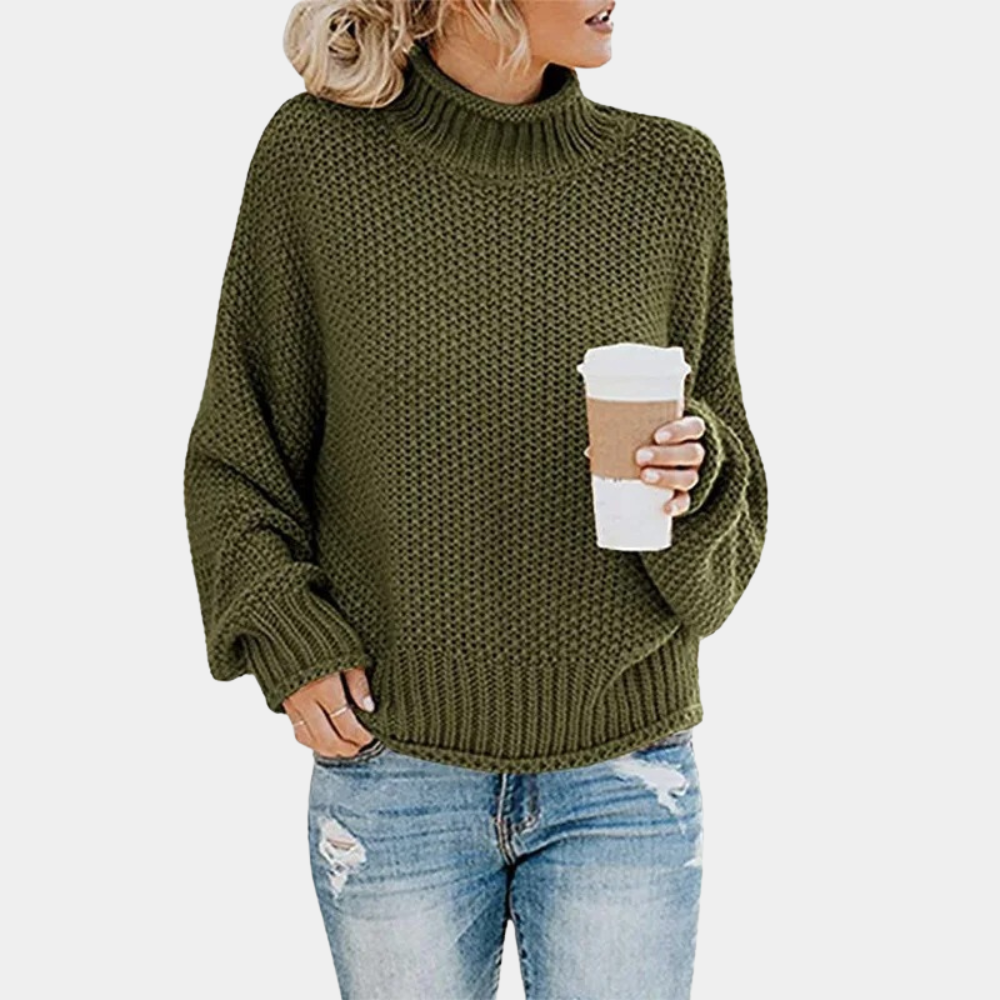 Maglione Dolcevita a Maglia Grossa | Misto Lana | Caldo e Morbido
