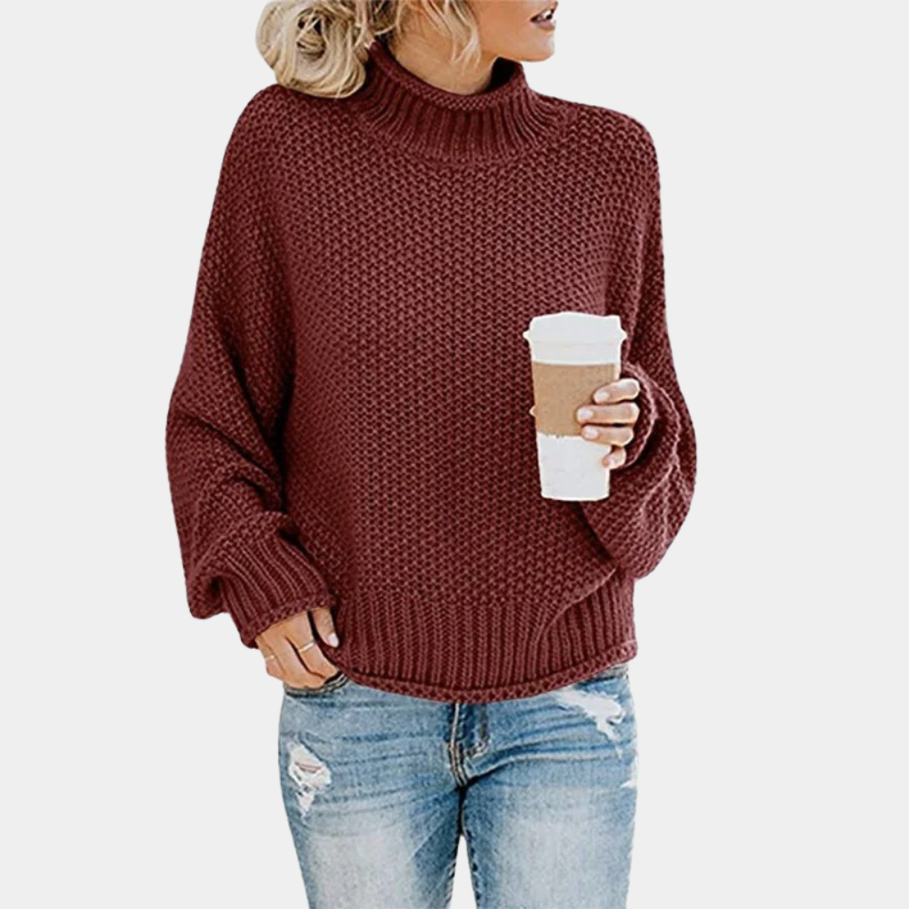 Maglione Dolcevita a Maglia Grossa | Misto Lana | Caldo e Morbido